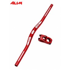 Mtb Alüminyum Uzun Kırmızı Gidon - Boğaz Seti Mtb Alüminyum Uzun Kırmızı Gidon - Boğaz Seti